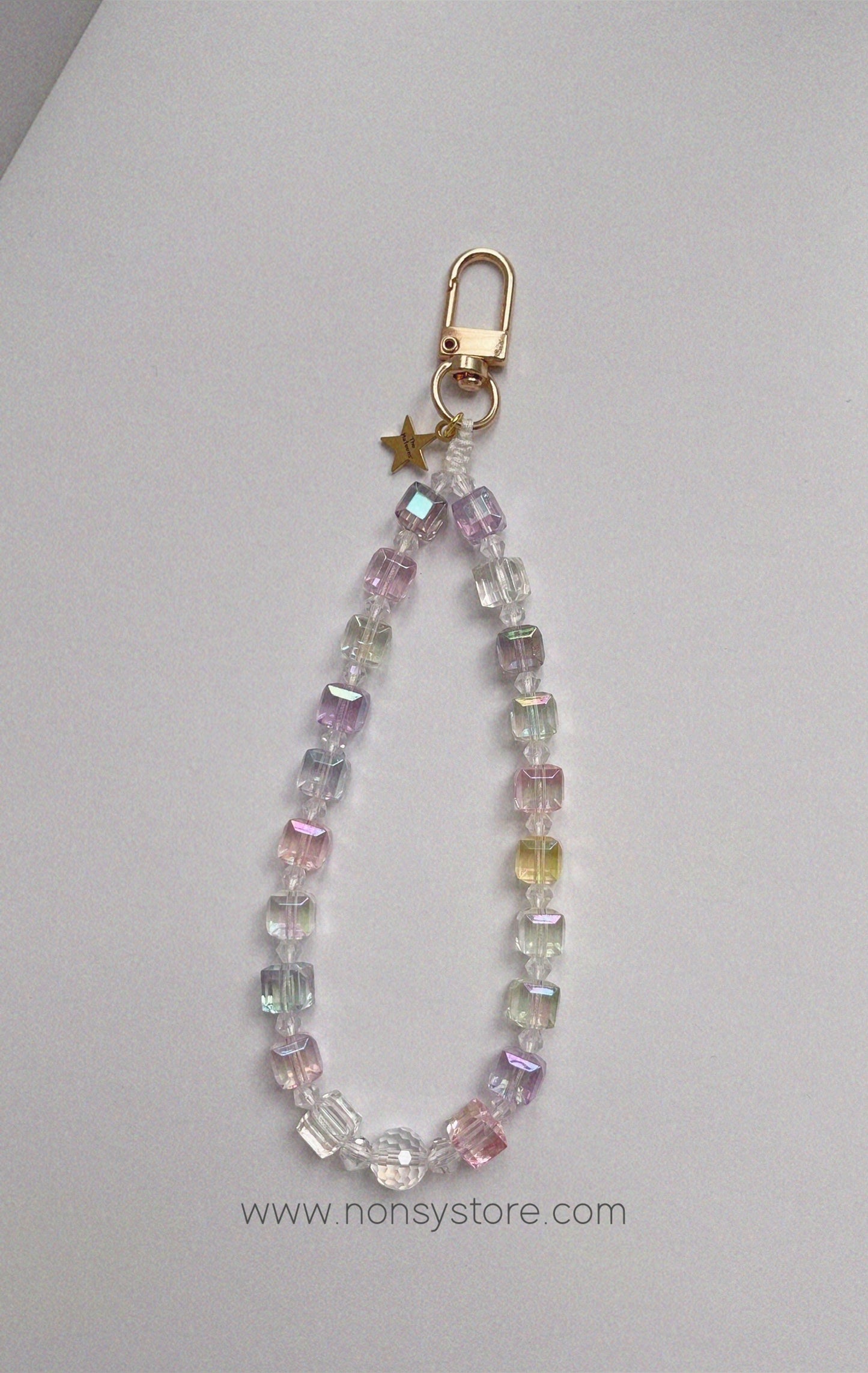 Pastel Crystal Phone Charm – w/ Furball