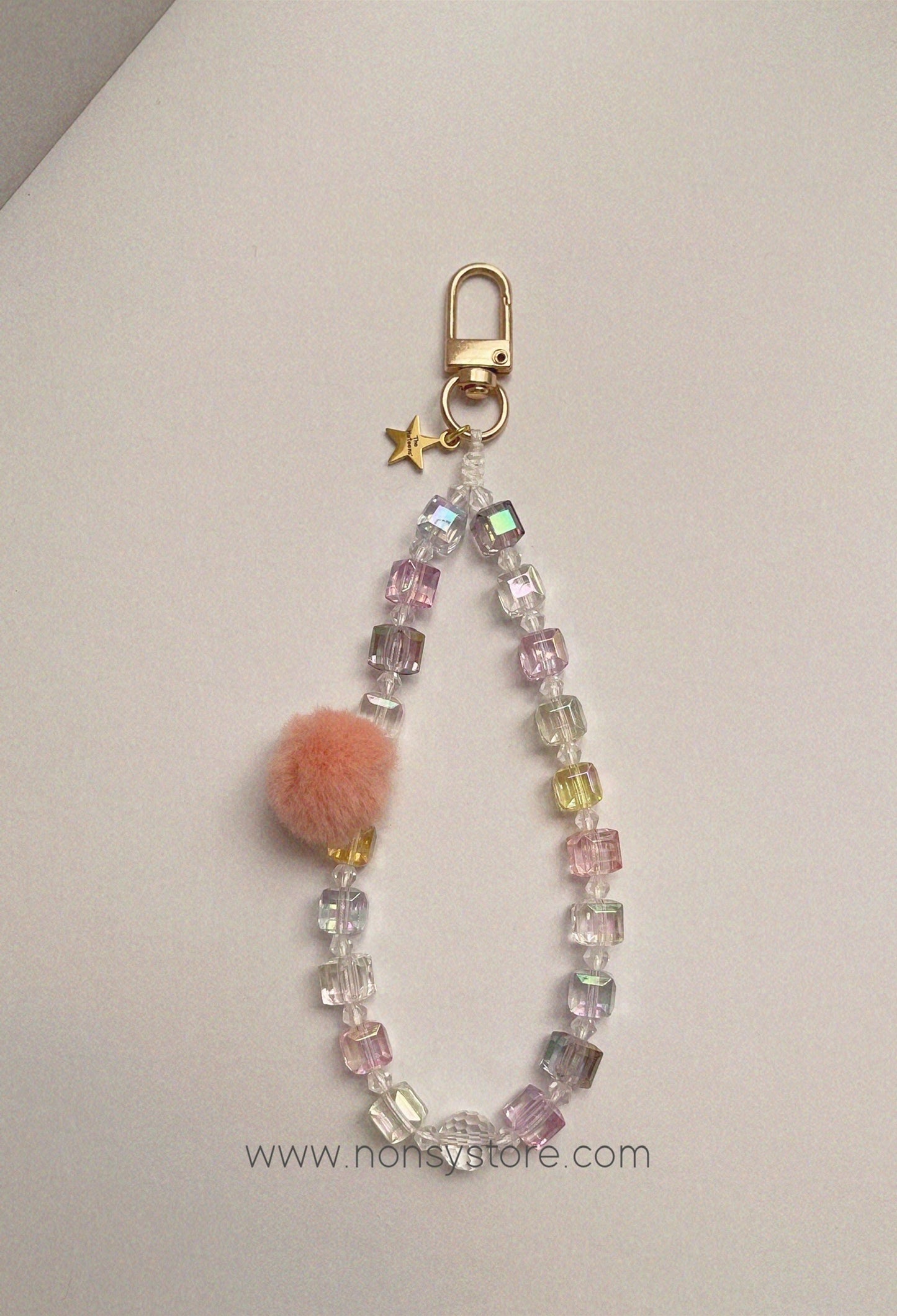 Pastel Crystal Phone Charm – w/ Furball