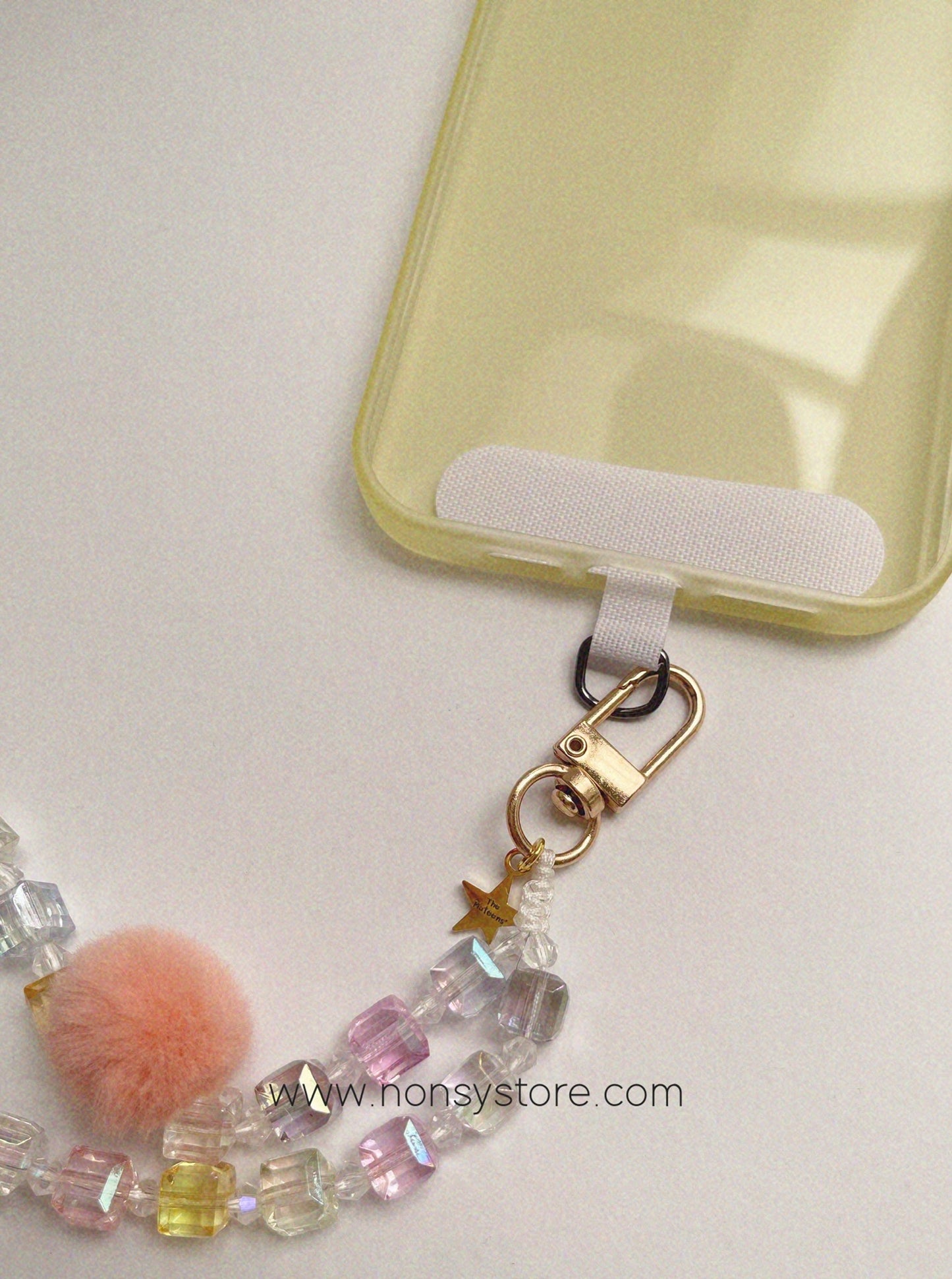 Pastel Crystal Phone Charm – w/ Furball