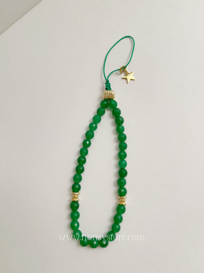 Emerald Serenity Tasbih Wristlet & Phone Charm