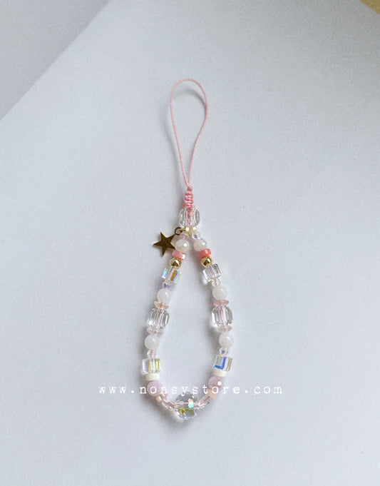 Pink Crystal Phone Charm