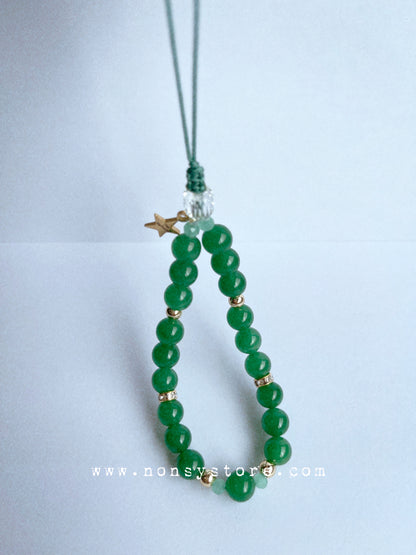 Evergreen Jade Phone Charm