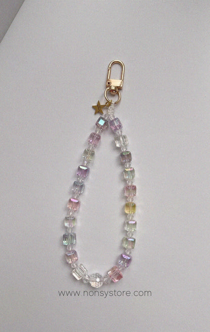 Pastel Crystal Phone Charm – w/ Furball