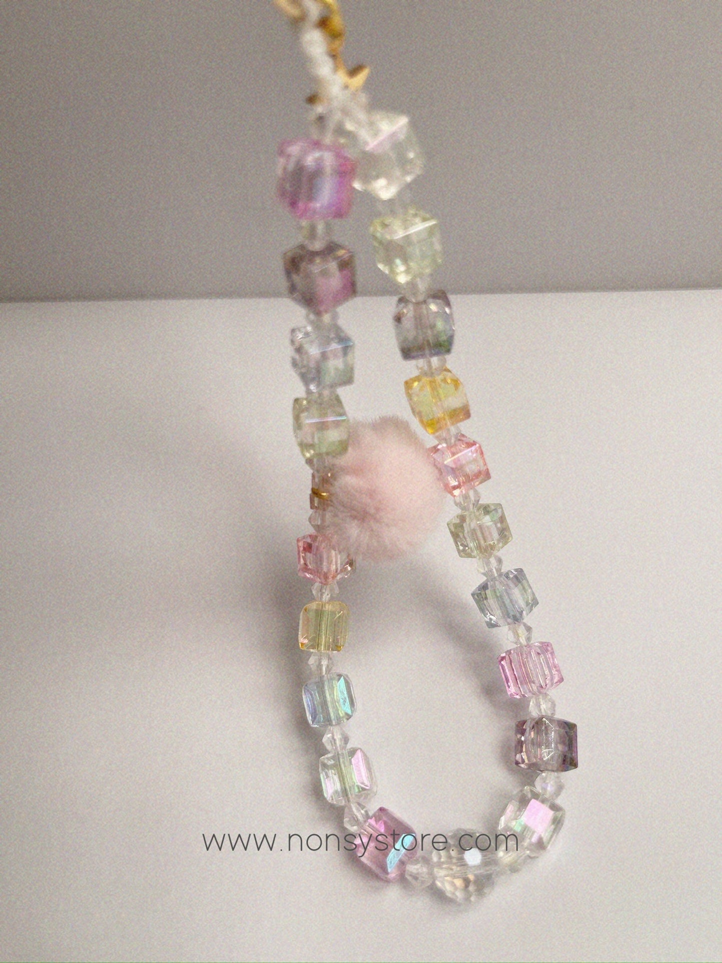 Pastel Crystal Phone Charm – w/ Furball
