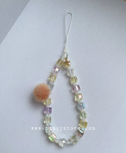 Pastel Crystal Phone Charm – w/ Furball